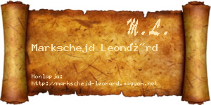 Markschejd Leonárd névjegykártya